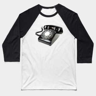 Black Rotary Phone Baseball T-Shirt